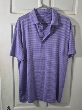 Men's Purple Striped Polo Shirt